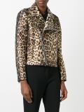 leopard print  biker jacket 