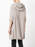 three-quarters sleeve hooded coat