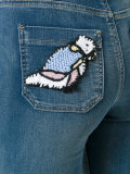 knitted patches cropped jeans