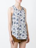 asymmetric paisley tank top