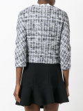 jacquard trim cropped jacket