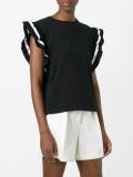 ruffle sleeve T-shirt