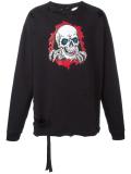 skull print distressed sweatshirt