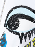 sequins eye zip up hoodie 