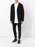 collarless loose fit cardigan