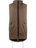 zipped sleeveless coat