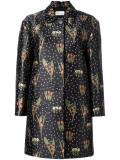 floral jacquard midi coat