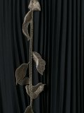 leaf embroidered pleated skirt