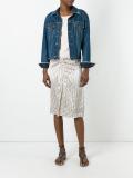 chevron front slit skirt