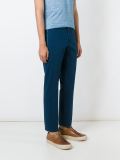 contrast pocket straight leg trousers