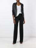 high-waist flared trousers