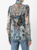 printed sheer shirt