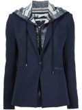layered hooded blazer
