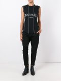 striped logo tank top