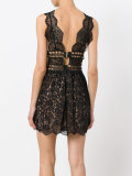 Plunge scallop trim dress