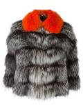 zipped fur jacket