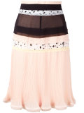 patchwork pleated skirt