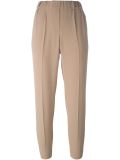 cropped front pleat trousers