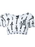 sword print crop top
