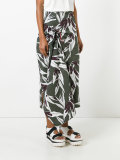 leaf print full skirt