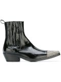 contrast toe cap ankle boots