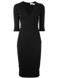fitted V-neck dress