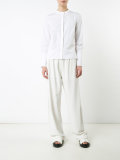 concealed button mandarin collar shirt