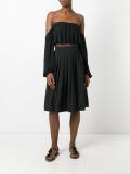 pleated A-line skirt