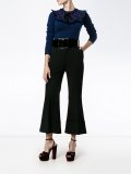 frill trim velvet ribbon sweater