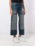 embroidered patchwork jeans