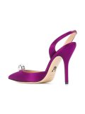 jewel embellished satin pumps