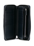 signature embossed logo zip-around wallet
