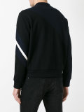 stripe contrast bomber jacket