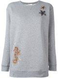embroidered round neck sweatshirt