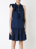 ruffled trim pleated dress