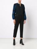 jacquard sleeve blouse