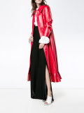 ruffled faux leather coat