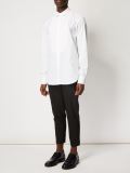 pierced collar bib shirt