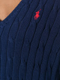 cable knit V-neck jumper