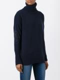 embellished elbow patch jumper
