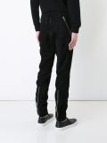 zip detail tapered trousers