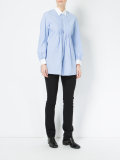 pleated front striped shirt