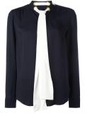 contrast bow blouse