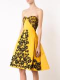 lace embroidered strapless dress