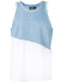 frayed denim tank