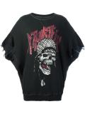 skull print distressed sweatshirt
