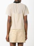 contrasting collar blouse