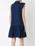 ruffled trim pleated dress