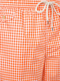 checked swim shorts