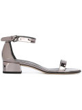 high shine trim sandals 
